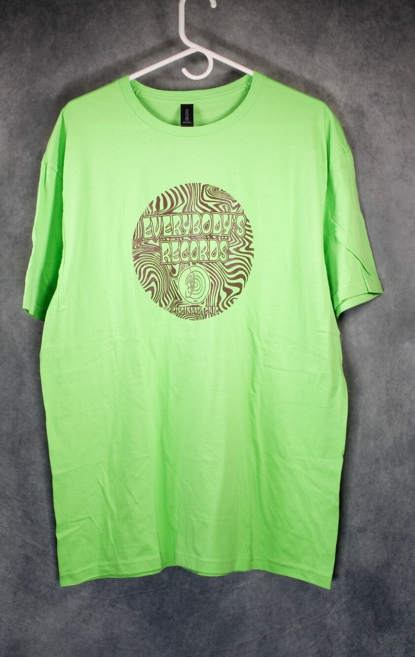 Everybody's Records Cincinnati OH Music Store Neon Green Graphic T-Shirt XL